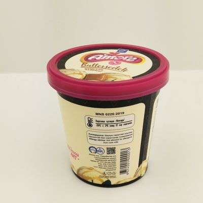 6온스 175ml 종이 냉동 요구르트 컵, 평면 뚜?? 사용자 지정 아이스크림 컵