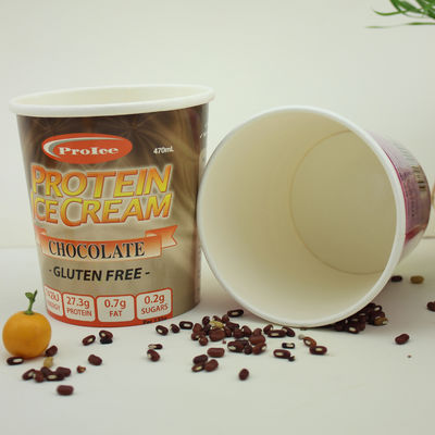 환경 친화적인 아이스크림 종이 컵 뚜?? 16oz 475ml 냉동 요구르트 컨테이너