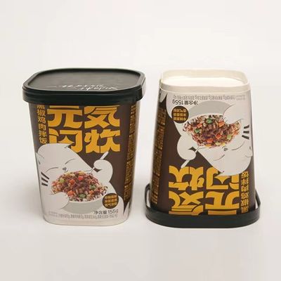 핫 푸드 누들리 종이 컵 600ml 일회용 주문 인쇄 뚜?? 이 있는 사각형 그릇