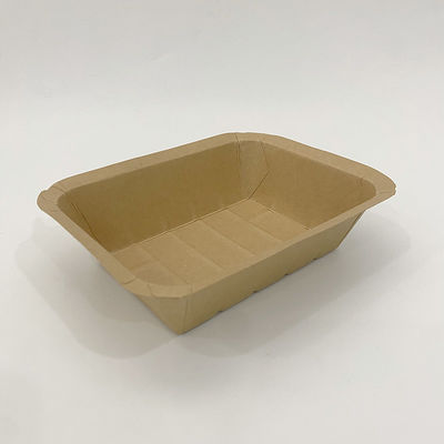 250gm 브라운 크래프트 식품 트레이, 콤포스타블 PE 코팅 패스트 푸드 종이 트레이