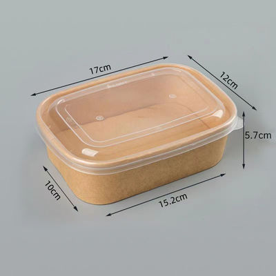 가져갈 수 있는 뚜?? 이 있는 칸형 종이 그릇 일회용 500ml 750ml 1000ml