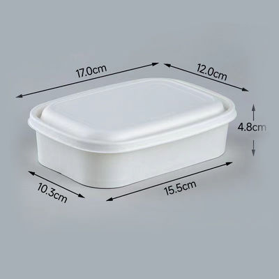 일회용 종이 사각형 그릇, 500ml 가열 가능한 Kraft 종이 그릇