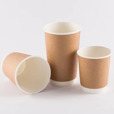 뚜?? 이 있는 크래프트 종이 컵, 커피 패키지